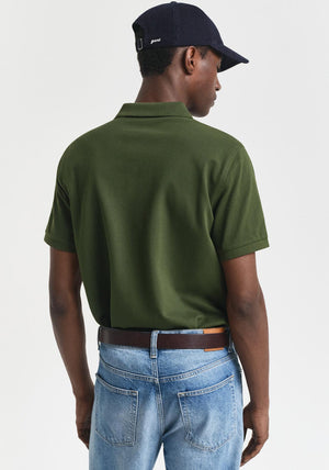 Gant Shield Pique Polo Shirt, Country Green