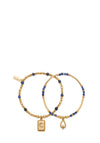 ChloBo Set of Two Reflect Sodalite Bracelets, Gold