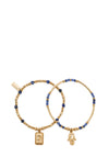 ChloBo Set of Two Manifest Sodalite Bracelets, Gold