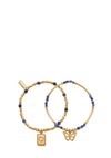 ChloBo Set of Two New Beginnings Sodalite Bracelets, Gold