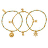 ChloBo In Bloom Lucky Aventurine Stack of 3 Bracelets, Gold