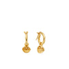 ChloBo In Bloom Travel Seekers Shell Charm Hoops, Gold