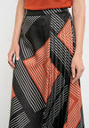 Gerry Weber Semi Pleated Woven Midi Skirt, Red & Black