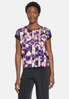 Gerry Weber Round Neck Patterned Top, Purple Multi