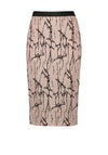 Gerry Weber Ribbed Abstract Print Knit Midi Skirt, Beige