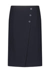 Gerry Weber Button Detail Mock Wrap Midi Skirt, Navy