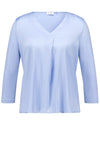 Gerry Weber V-Neck Satin Feel Top, Blue