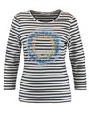 Gerry Weber Striped Rhinestone Wreath Top, Navy and White
