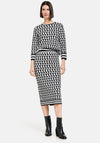 Gerry Weber Bold Print Knitted Midi Skirt, Black