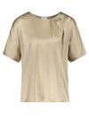 Gerry Weber Satin Front Pleated Detail Top, Champagne