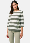 Gerry Weber Striped Ribbed Top, Green and White
