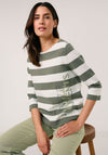 Gerry Weber Striped Ribbed Top, Green and White