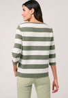 Gerry Weber Striped Ribbed Top, Green and White