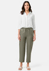 Gerry Weber Linen Straight Leg Trousers, Green