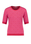 Gerry Weber Geometric Floral Print Sweater, Pink and Red