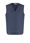 Gerry Weber V Neck Linen Vest, Navy