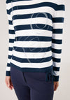 Gerry Weber Striped Embellished Sweater, Navy and White