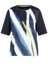 Gerry Weber Satin Abstract Print Top, Navy Multi