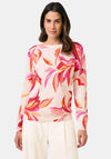 Gerry Weber Floral Print Jumper, Pink Multi