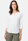Gerry Weber Linen Buttoned Blouse, White