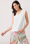 Gerry Weber V Neck Linen Vest, White