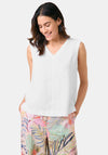 Gerry Weber V Neck Linen Vest, White