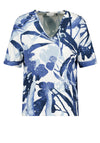 Gerry Weber Printed V Neck Top, Blue