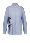 Gerry Weber Striped Floral Graphic Shirt, Blue