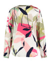 Gerry Weber Satin V Neck Blouse, Multi-Coloured