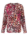 Gerry Weber Animal Print V Neck Blouse, Pink