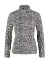 Gerry Weber Leopard Roll Neck Top, Brown