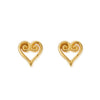 ChloBo In Bloom Scroll Heart Stud Earrings, Gold