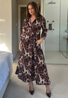 Girl In Mind Angela Leopard Print Shirt Dress, Brown