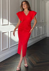 Girl in Mind Katniss Ruched Panel Pencil Dress, Red