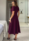 Girl in Mind Minta Bow Detail Short Sleeve Midi Dress, Wine