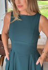 Girl in Mind Nesta Boat Neck Skater Midi Dress, Green