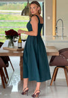 Girl in Mind Nesta Boat Neck Skater Midi Dress, Green
