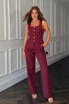 Girl In Mind Jamie Waistcoat & Trouser Set, Wine