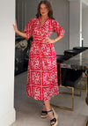 Girl In Mind Fara Collar Midi Dress, Red