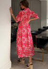 Girl In Mind Fara Collar Midi Dress, Red
