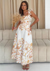 Girl In Mind Orla Floral Print Maxi Dress, Orange