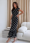 Girl in Mind Roxy Boat Neck Polka Dot Dress, Black