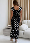 Girl in Mind Roxy Boat Neck Polka Dot Dress, Black