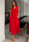 Girl In Mind Hazel Tailored Midi Dress, Red