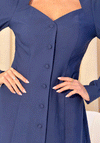 Girl In Mind Petra Tailored Button Up Mini Dress, Navy