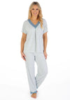 Slenderella Print Short Sleeve Pyjama Set, Blue