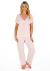 Slenderella Print Short Sleeve Pyjama Set, Pink