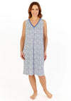 Gaspe Leopard Print Sleeveless Nightdress, Blue