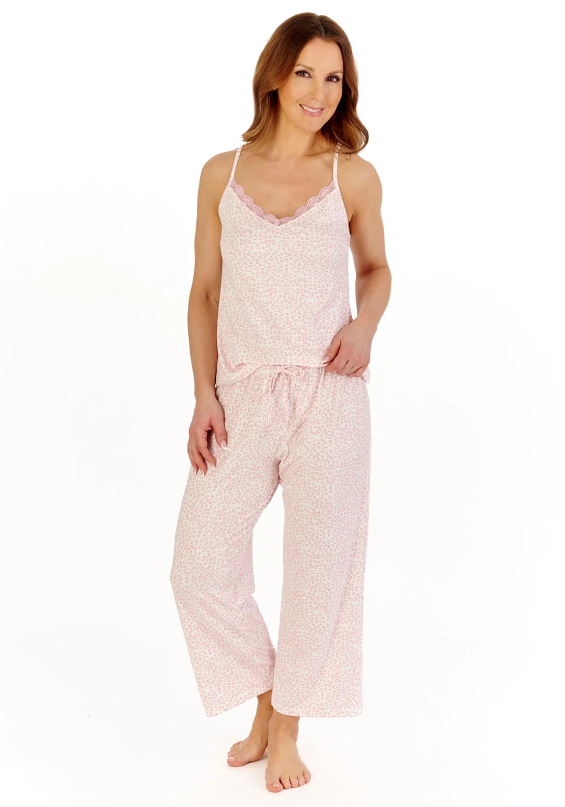 Gaspe Leopard Print Pyjama Set, Pink
