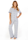 Gaspe Leopard Print Tailored Pyjama Set, Blue